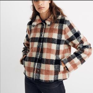 Madewell Sherpa plaid jacket